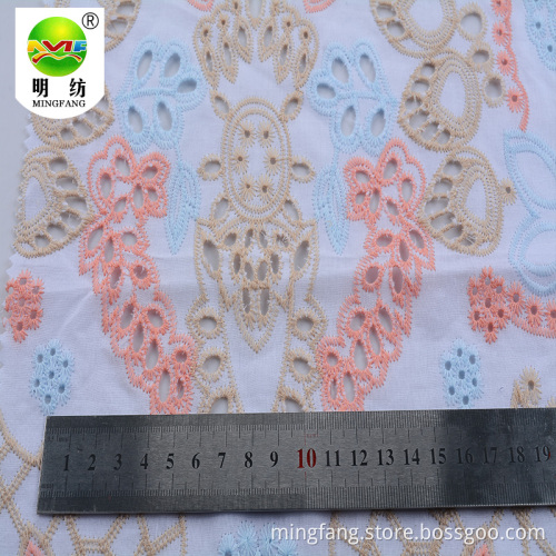 Wholesale 100% cotton eyelet embroidery lace fabric